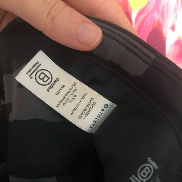 Athleta Camo Contender 7/8 TIght Leggings Style 405480 black size Small - Picture 7 of 10